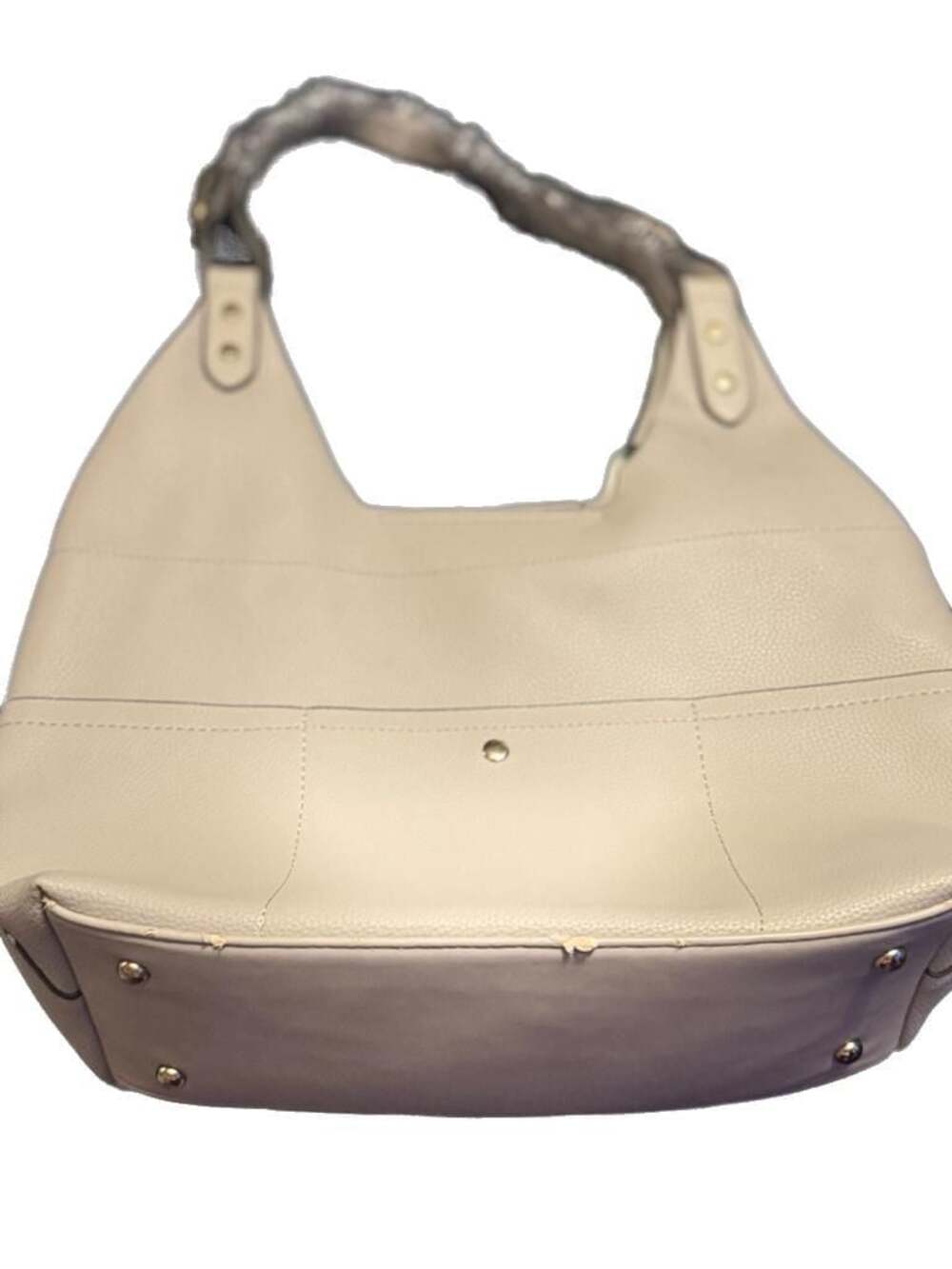 Unbranded Faux Leather Beige Hobo Shoulder Bag